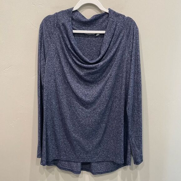 Athleta Blue Heather Grateful Cowl Neck Top - Size: XL - Picture 2 of 6